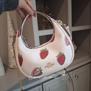 NWTCoach Carmen Mini Crossbody Bag Strawberry White CAL01 Crossbody New with
